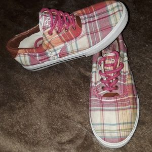 Plaid pink polo